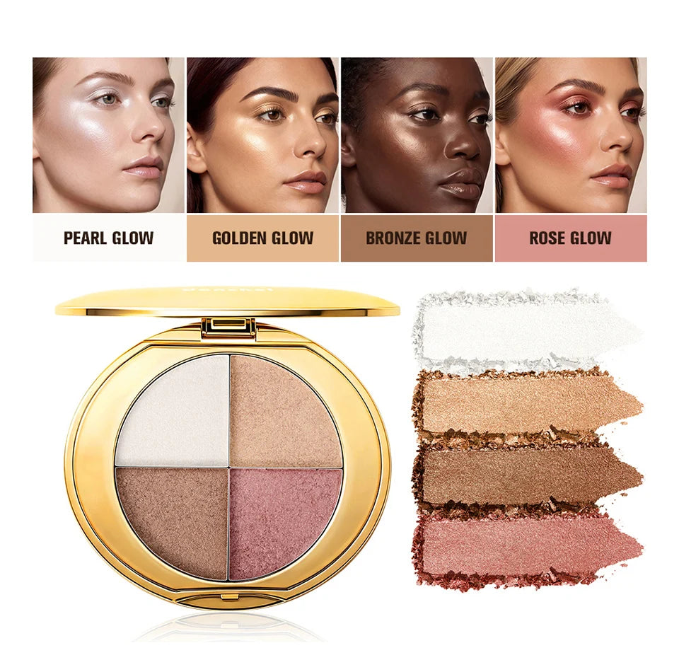 Highlighting Eye and Cheek Palette Shimmer Face Makeup Bronzer - 8
