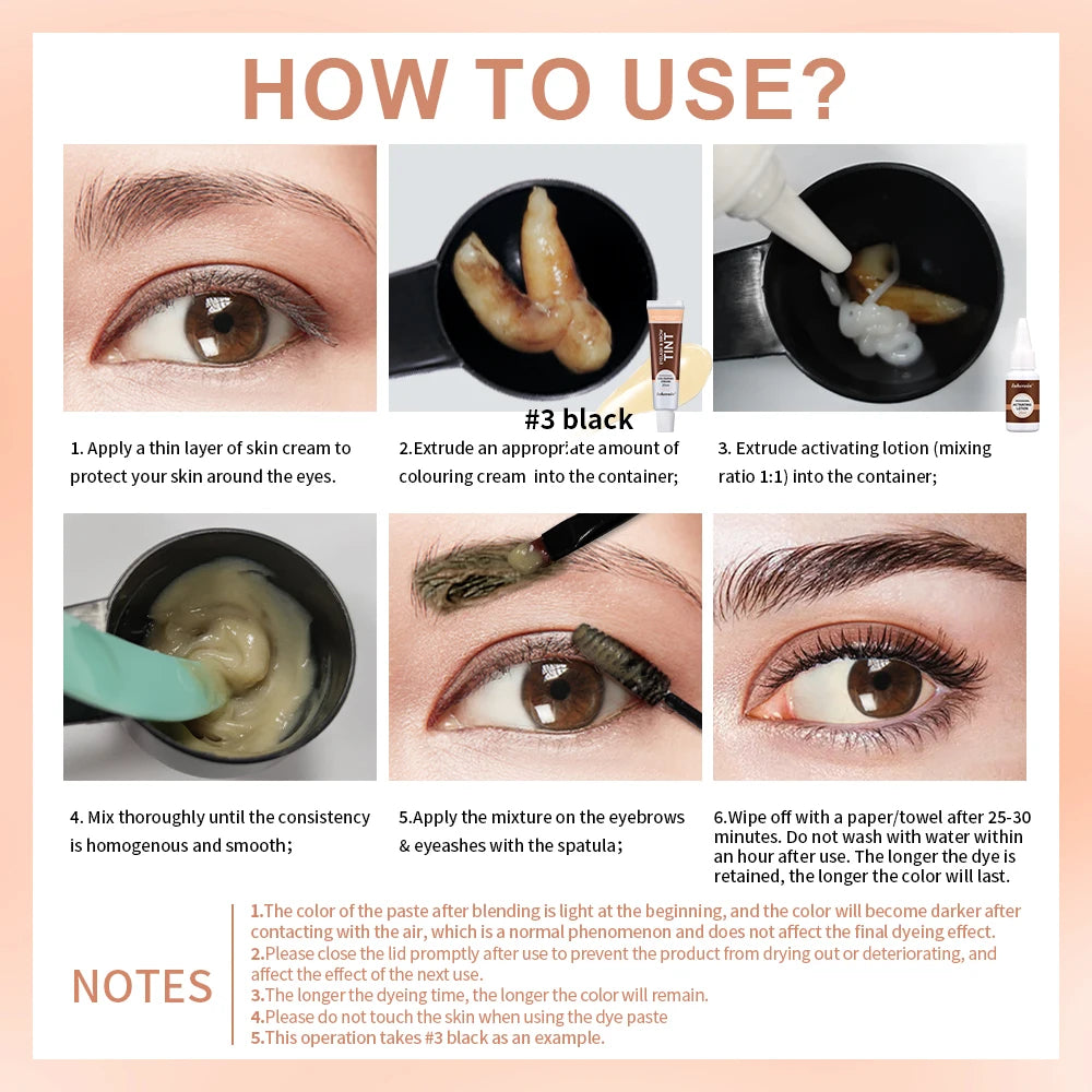 Eyelash and Brow Tint Kit Waterproof Eyebrow Dyeing Set