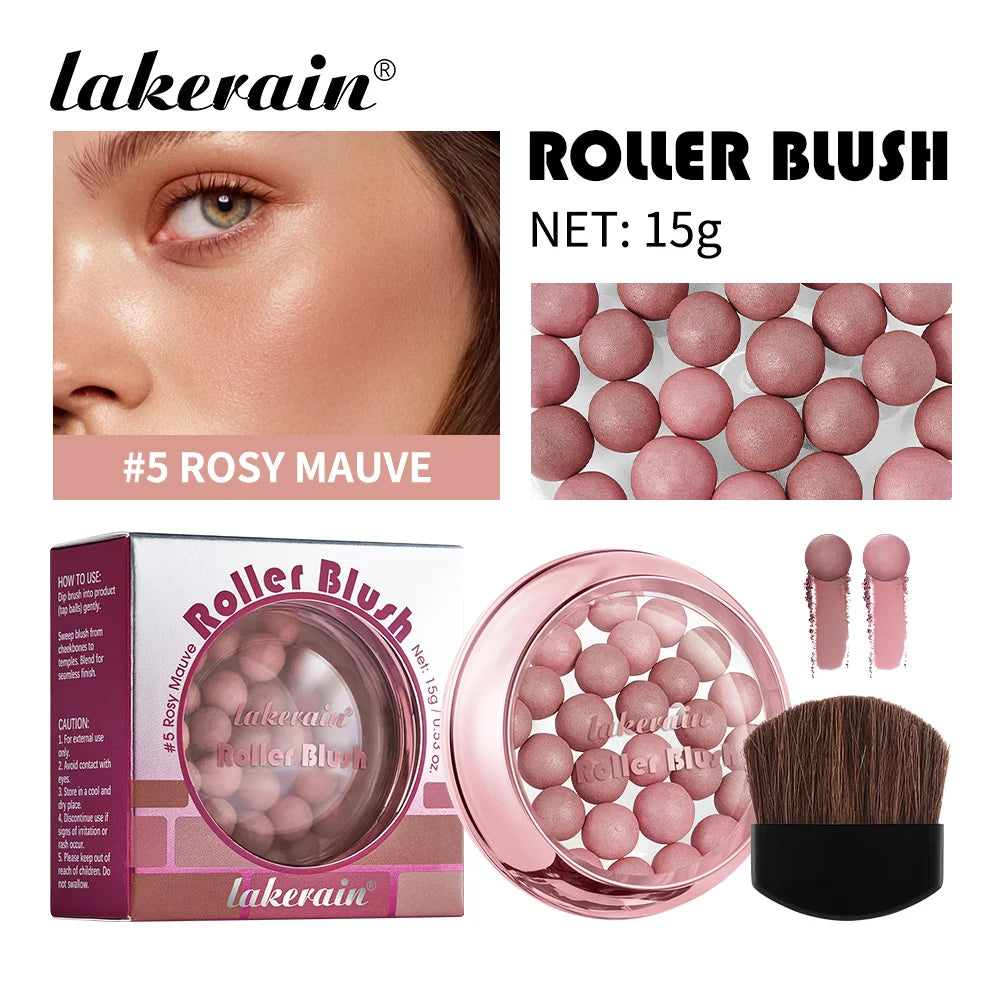Roller Blush Spherical Powder Beads Shimmer Face Makeup Blusher - 22