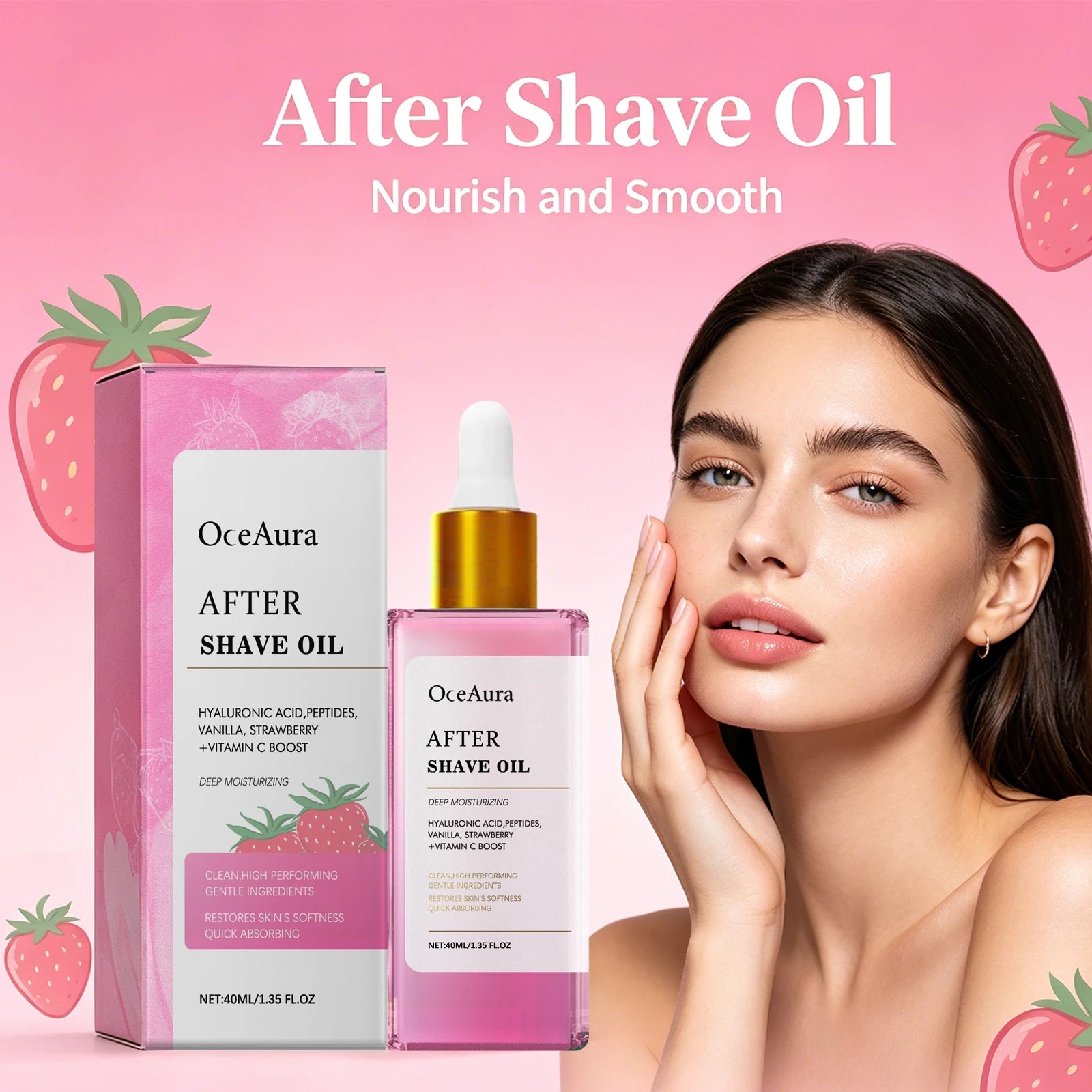 Strawberry After Shave Oil Post Shave Skin Soothing Serum - 4