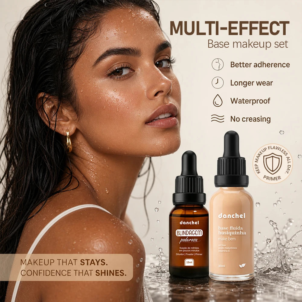 Liquid Foundation and Primer Set Long Lasting Makeup Base