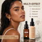 Liquid Foundation and Primer Set Long Lasting Waterproof Makeup Kit