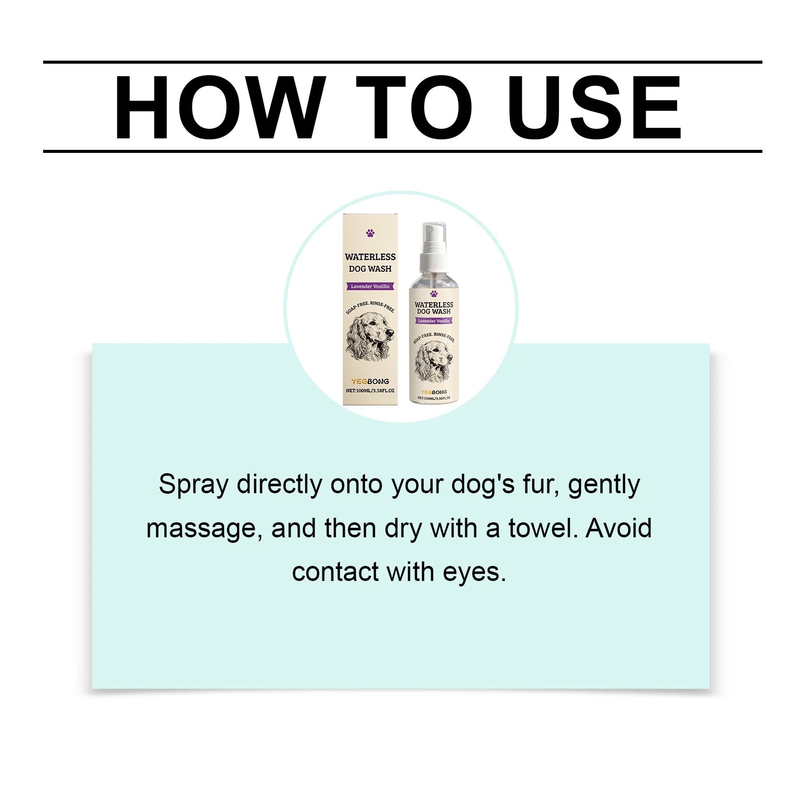 Waterless Dog Shampoo Spray No Rinse Pet Dry Bath Cleaner - 15