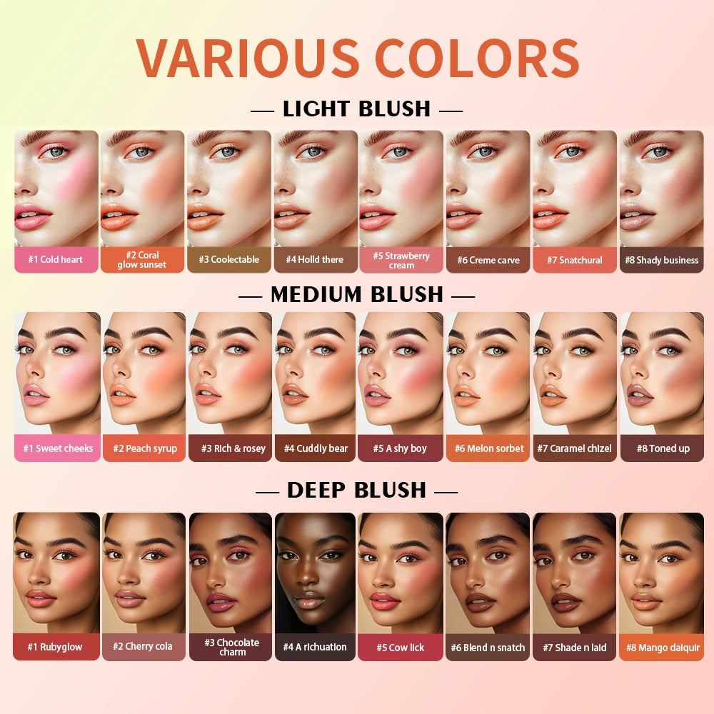 8 Color Cream Blush Palette Face Contour and Highlighter Makeup Set