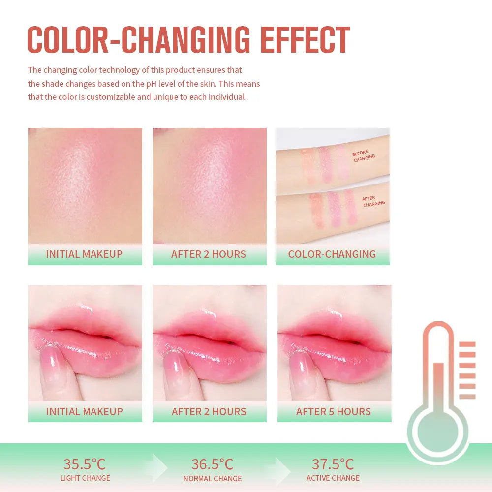 Tinted Blush Stick Moisturizing Cream Blusher for Cheeks and Lips - 5