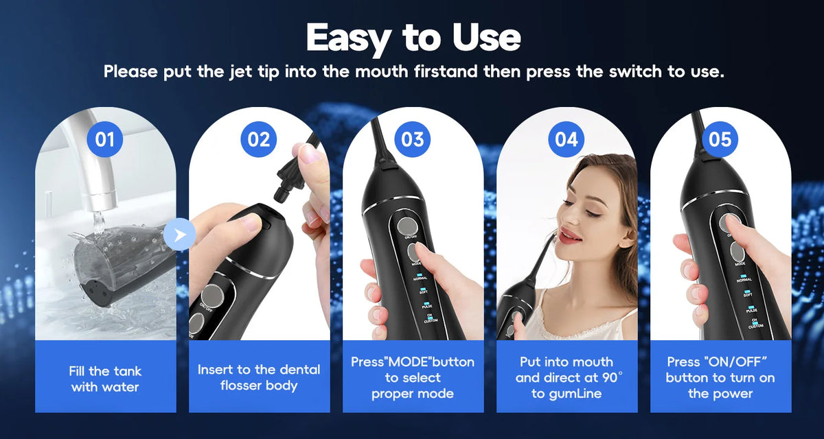 Portable Water Flosser Cordless Dental Oral Irrigator