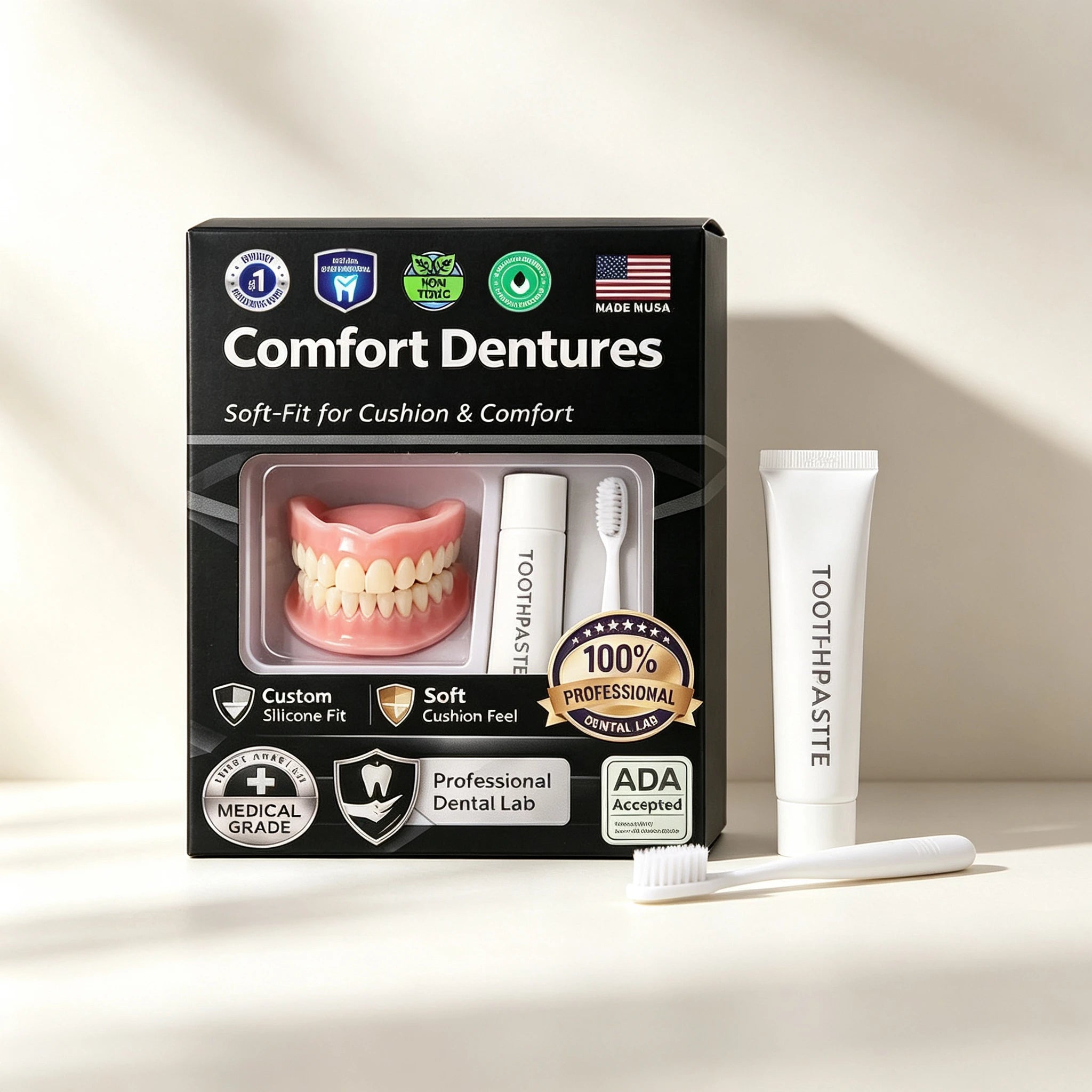 Moldable Silicone Denture Set Instant Smile False Teeth Kit - 8