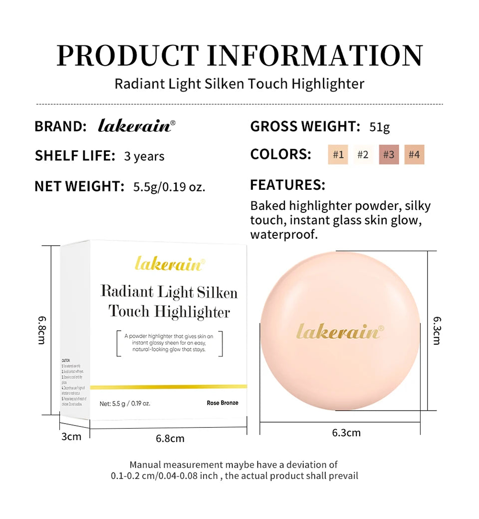 Radiant Highlighter Powder Shimmer Face Bronzer Makeup