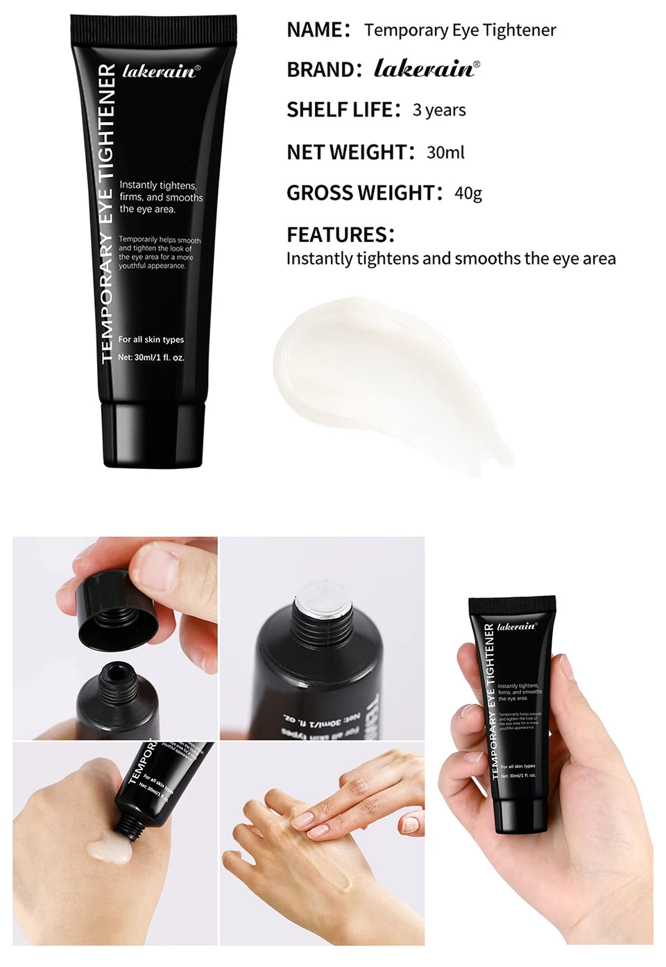 Temporary Eye Tightener Cream and Anti Aging Eye Serum
