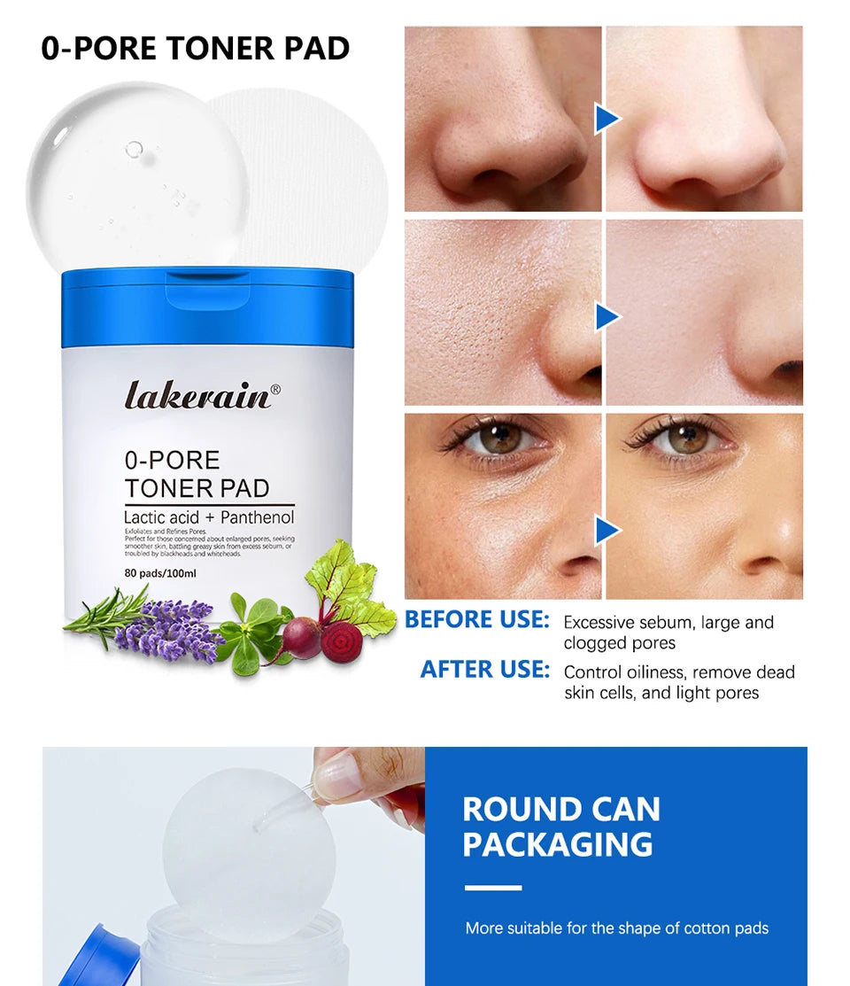 Pore Refining Toner Pad and Peptide Facial Serum Skin Care Set