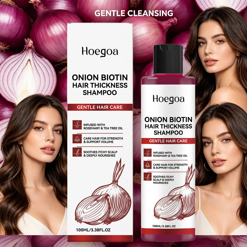 Onion Biotin Shampoo Hair Thickening Wash for Volume and Scalp Care