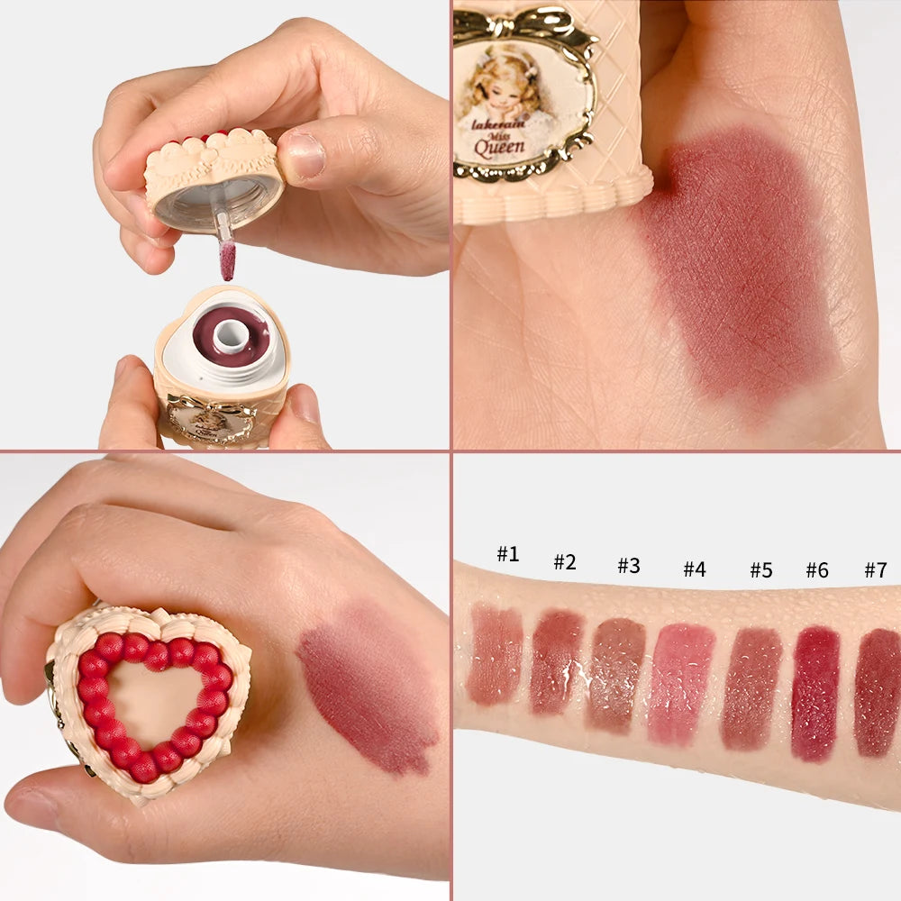Strawberry Lip Mud Matte Velvet Lipstick Long Lasting Lip Cream - 4