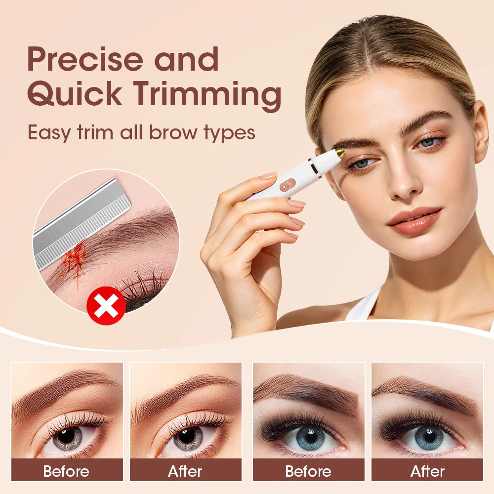 2 in 1 Electric Eyebrow Trimmer and Nose Hair Remover Shaver