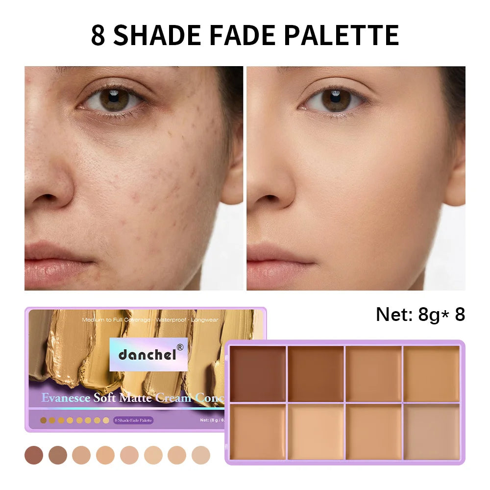 8 Shade Cream Concealer Palette Face Contour and Makeup Corrector - 1