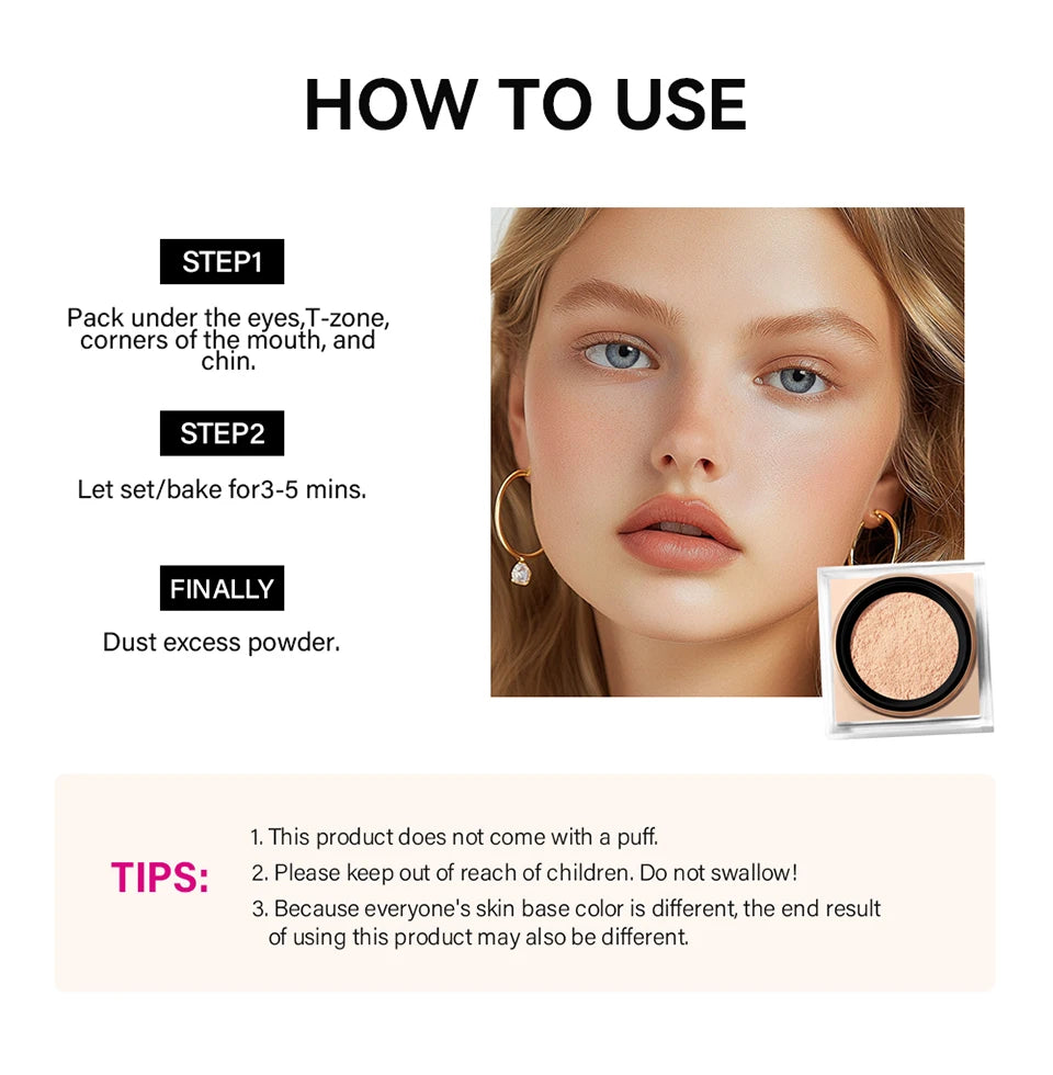 Matte Loose Setting Powder and Finishing Powder for Flawless Skin