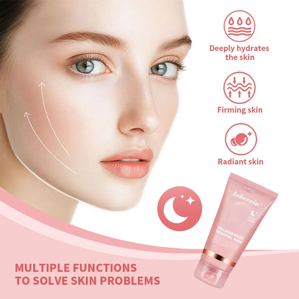 Collagen Overnight Peel Off Mask Korean Night Wrapping Face Treatment - 9