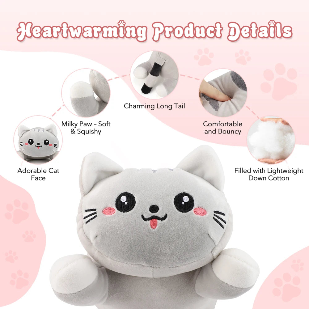 USB Heated Cat Pillow Plush Warming Hot Compress Bolster - 10