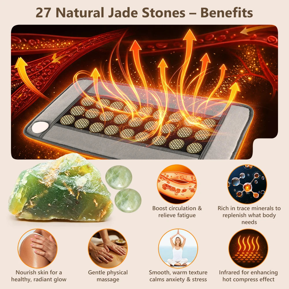 Jade Heating Pad and Electric Warming Mat for Pain Relief