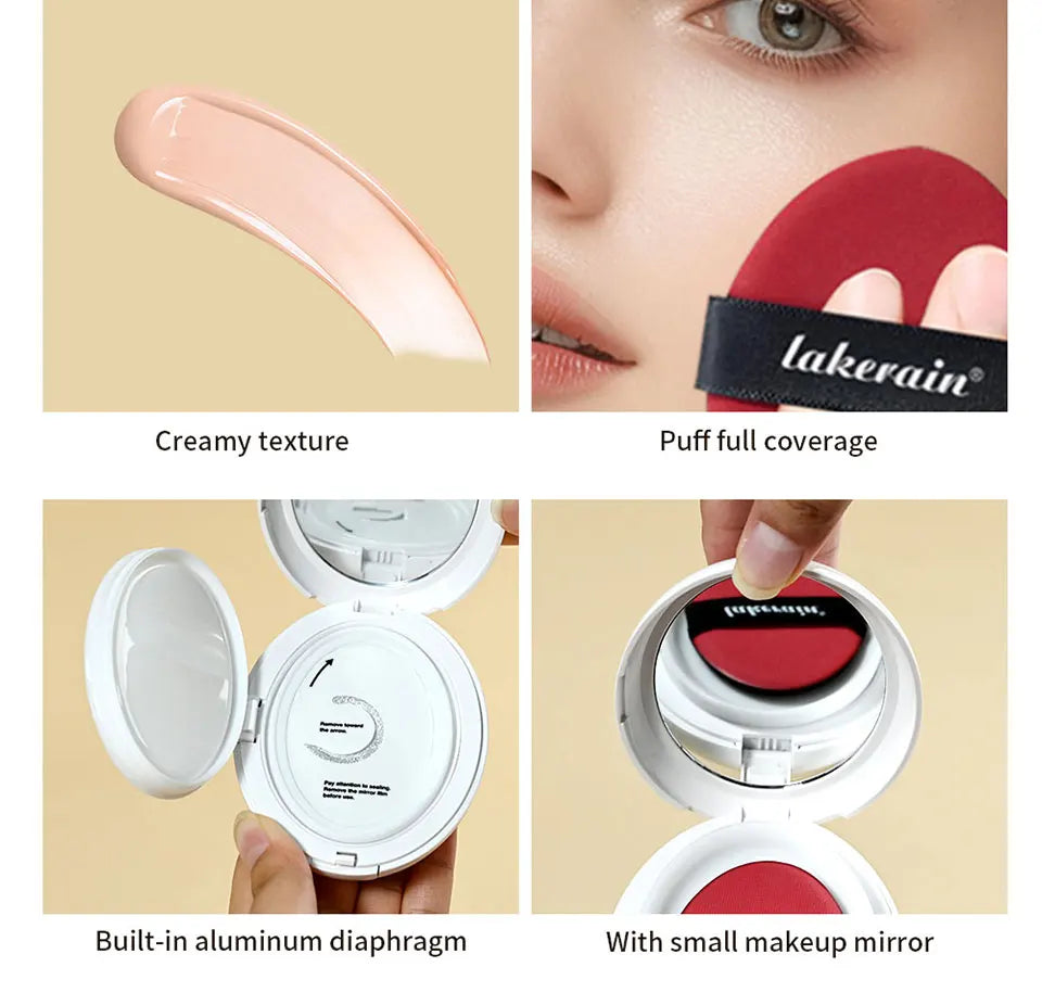Glow Cream Cushion Foundation Dewy Luminous Face Makeup - 15