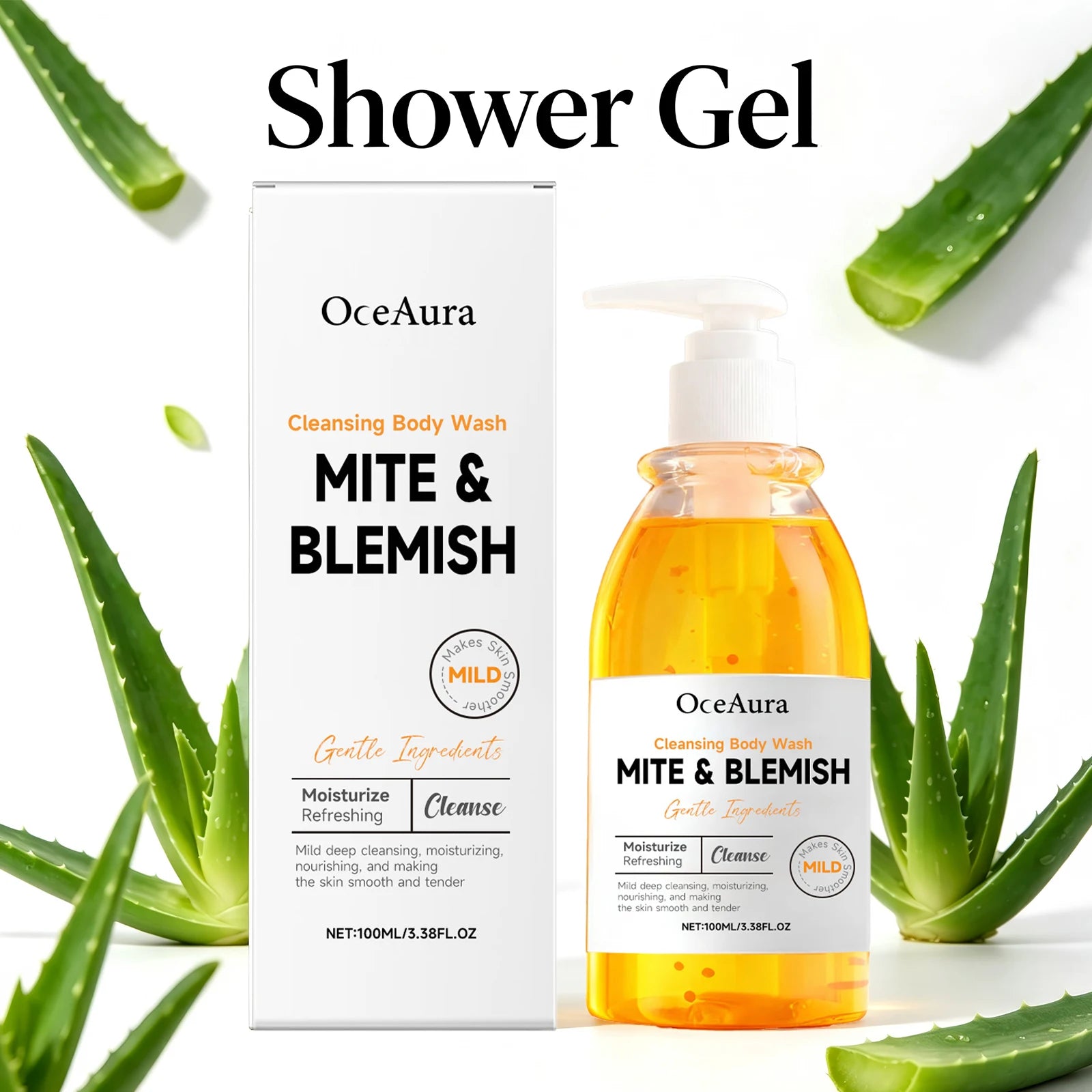 Mite and Blemish Body Wash Acne Control Refreshing Shower Gel - 3