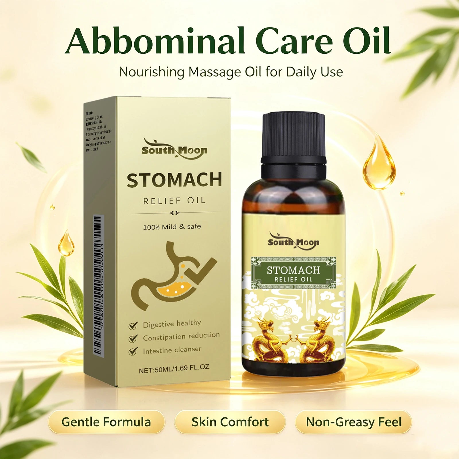 Stomach Relief Oil Natural Abdominal Massage Oil for Constipation - 1