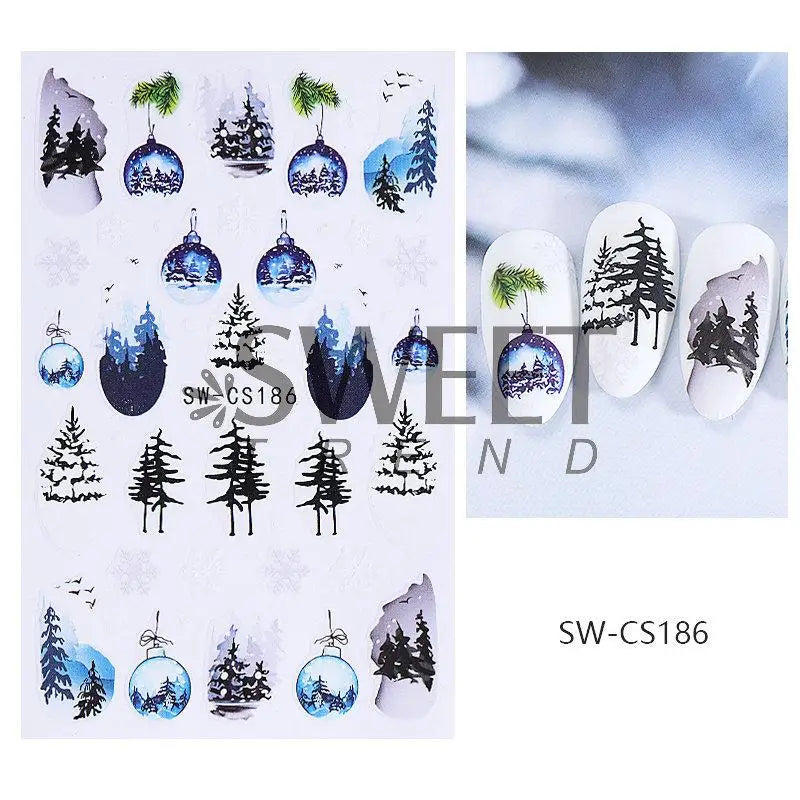 Christmas Nail Stickers Winter Nail Art Decals - 31