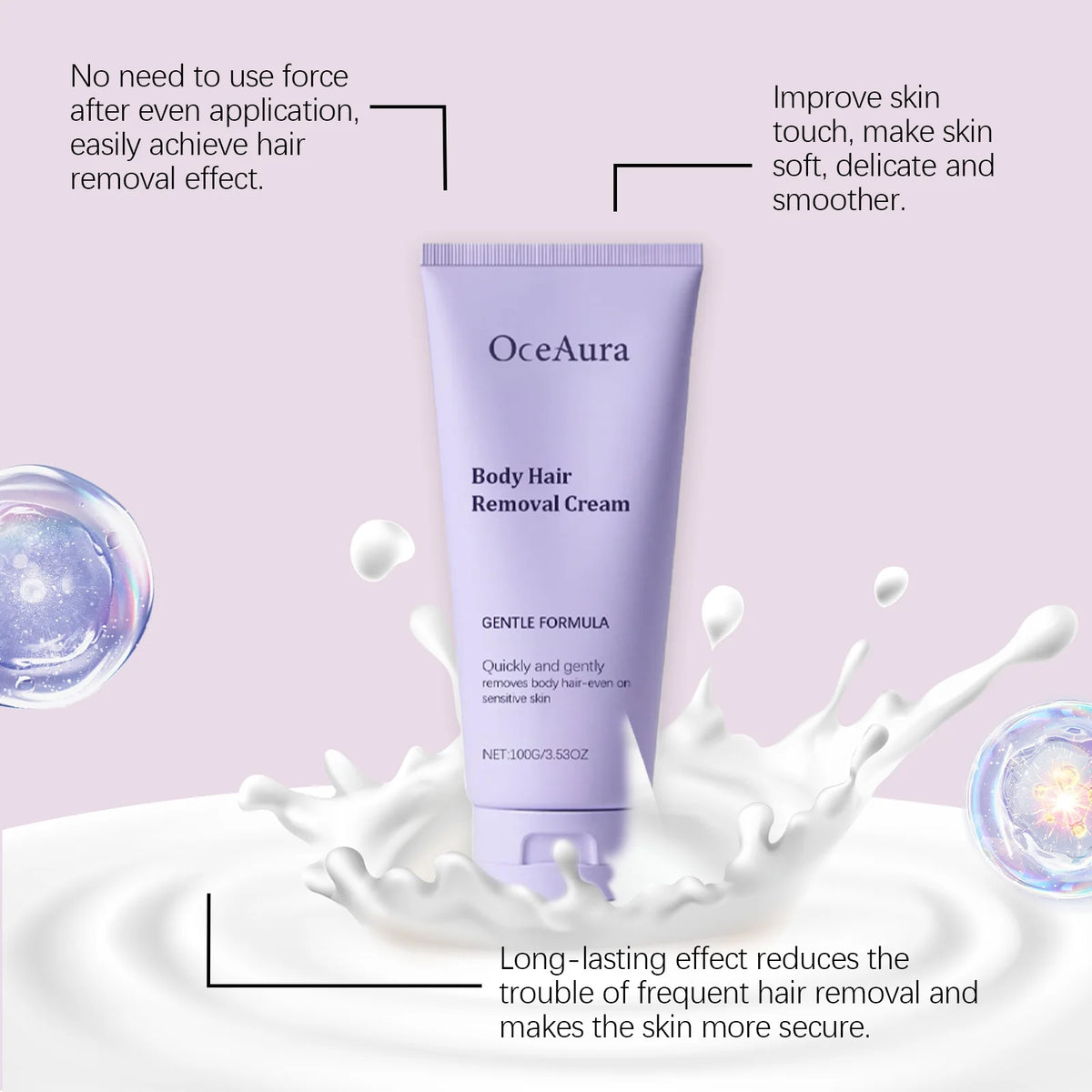 Painless Hair Removal Cream Gentle Body Depilatory for Sensitive Skin