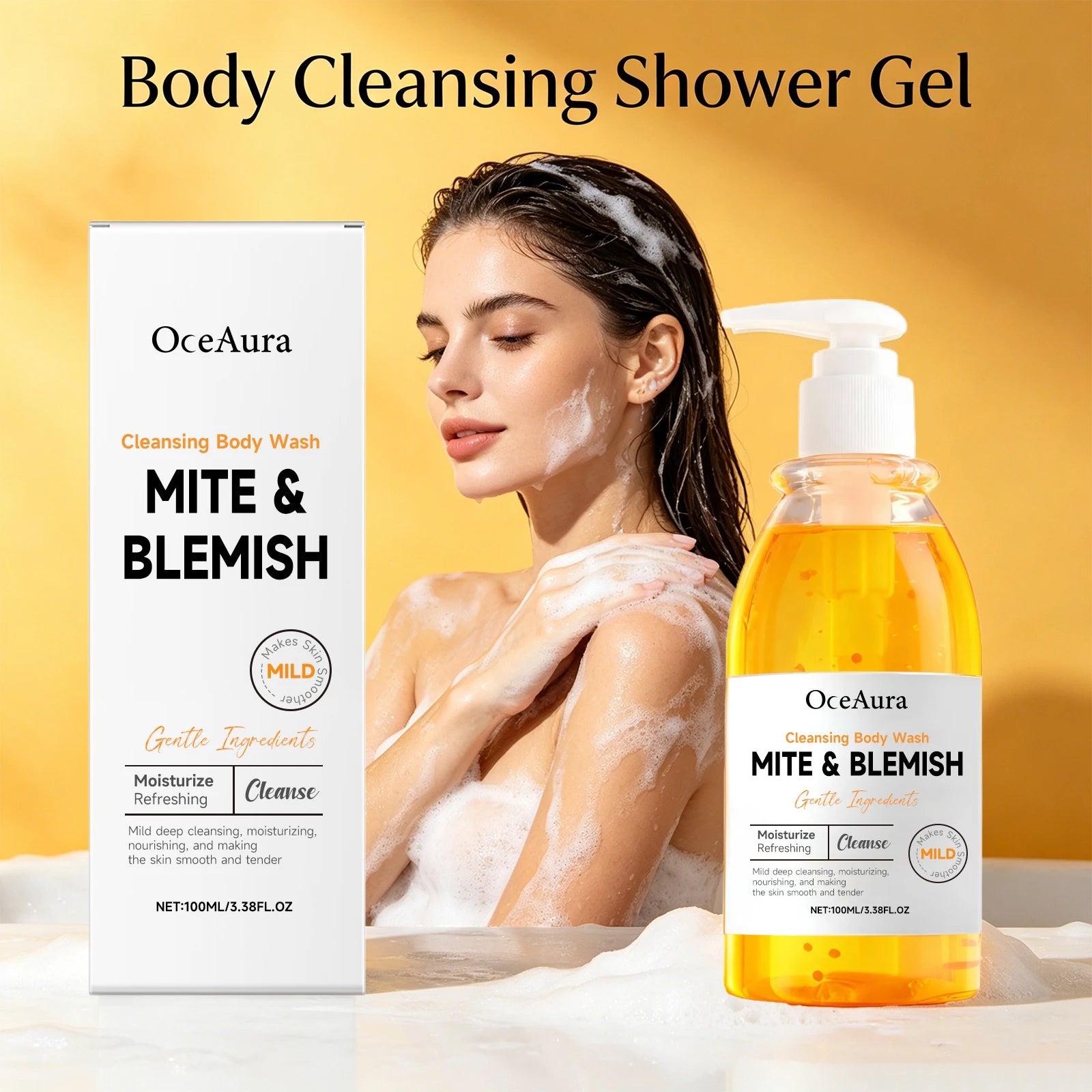 Mite and Blemish Body Wash Acne Control Refreshing Shower Gel - 5