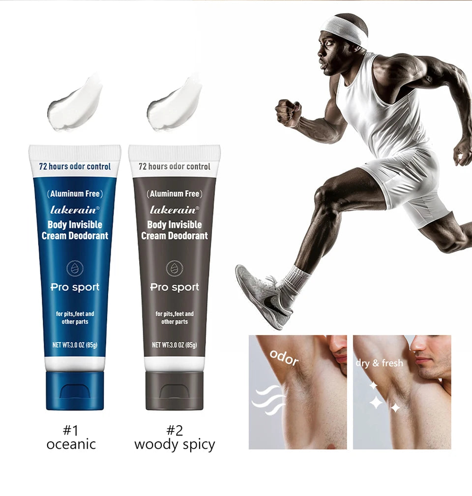 Body Invisible Cream Deodorant 72H Odor Protection Antiperspirant