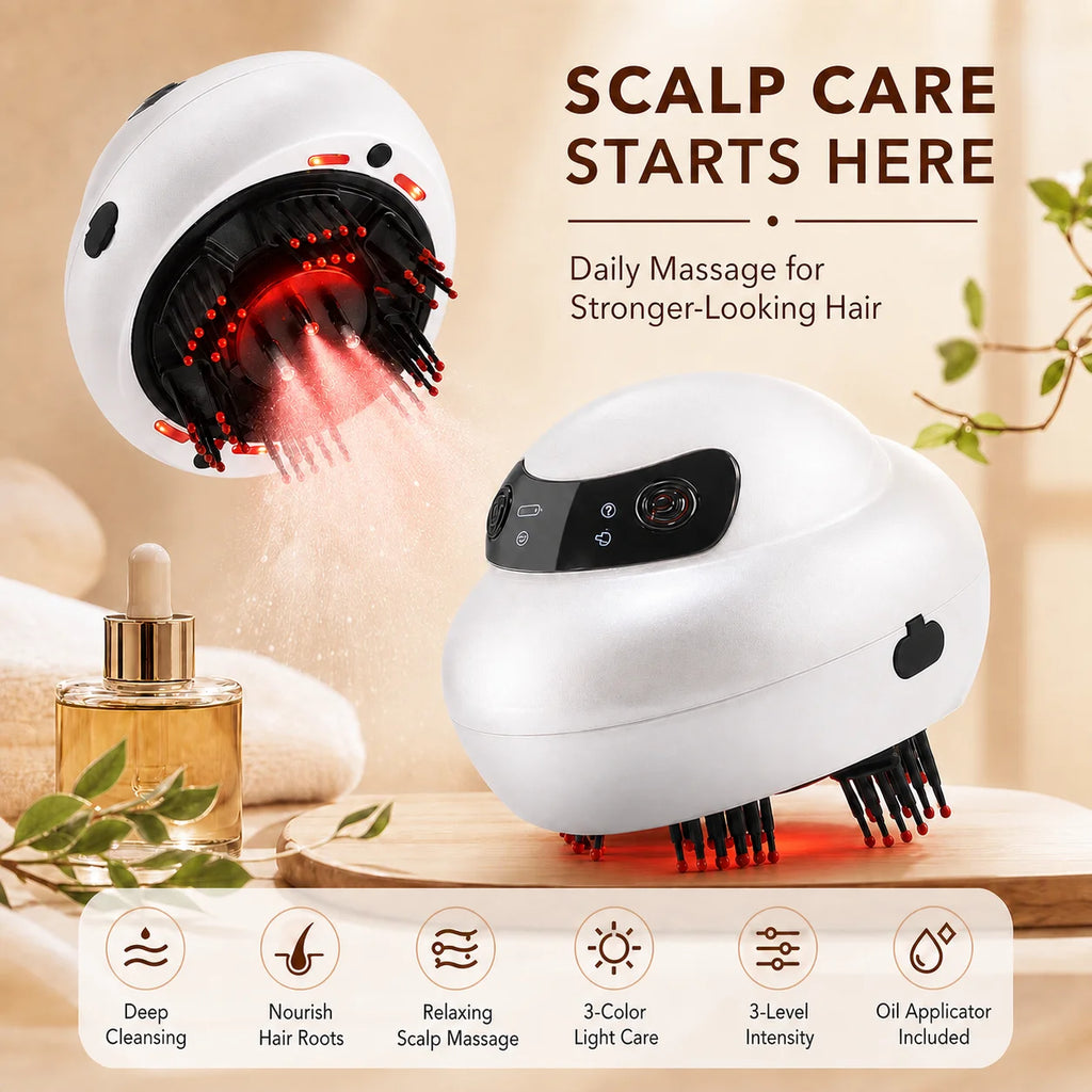 Electric Scalp Massager and Hair Oil Applicator Brush