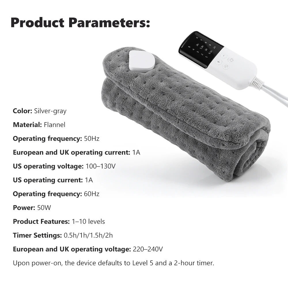 Electric Heating Pad and Thermal Warming Mat for Back Pain Relief
