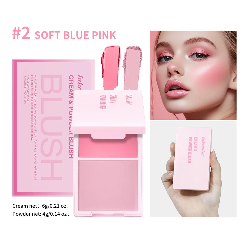 2 in 1 Cream and Powder Blush Face Blusher Makeup Palette
