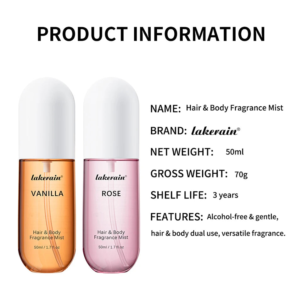 Vanilla and Rose Fragrance Mist Body Spray for Hair and Skin - 16