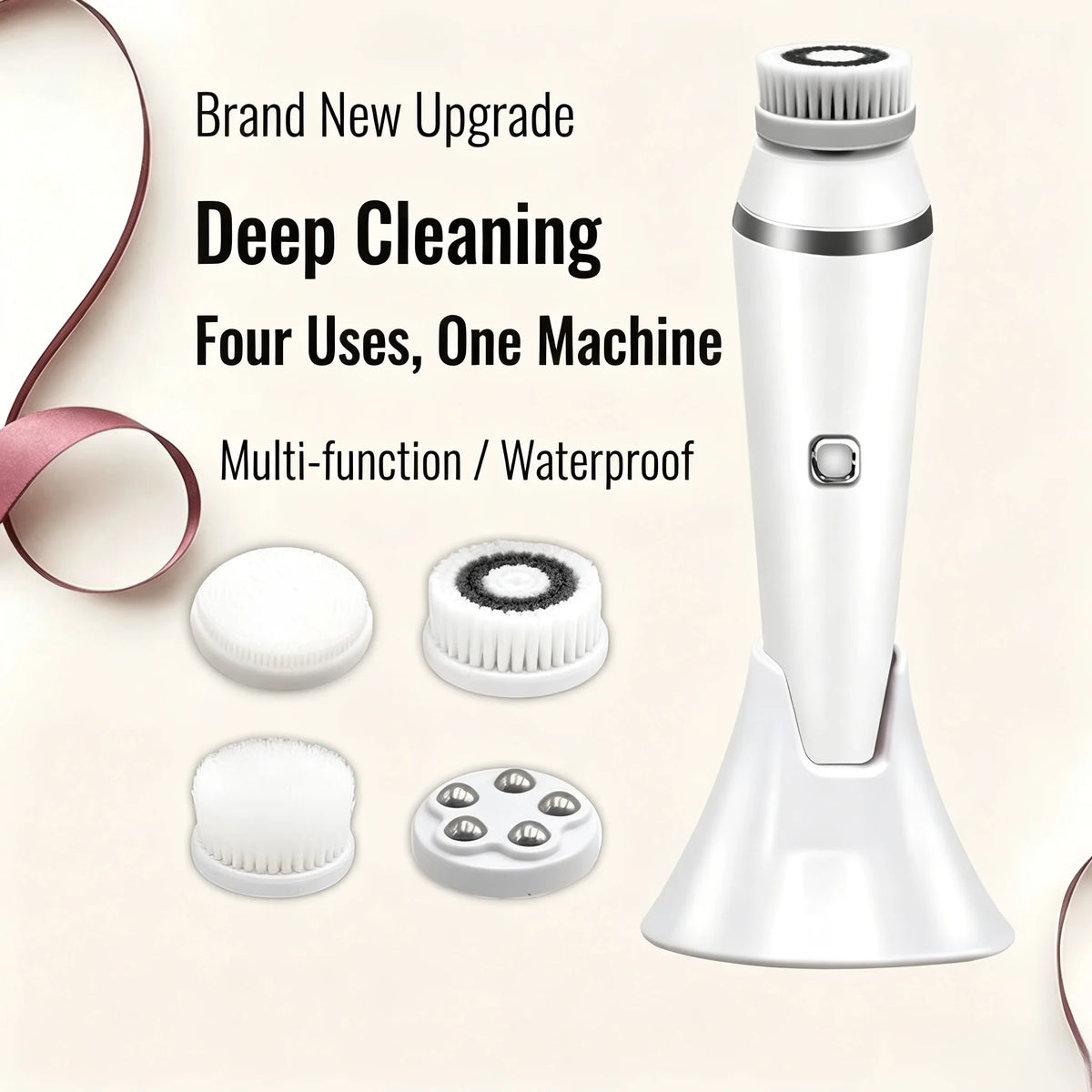 4 in 1 Electric Facial Cleansing Brush Rechargeable Pore Cleaner