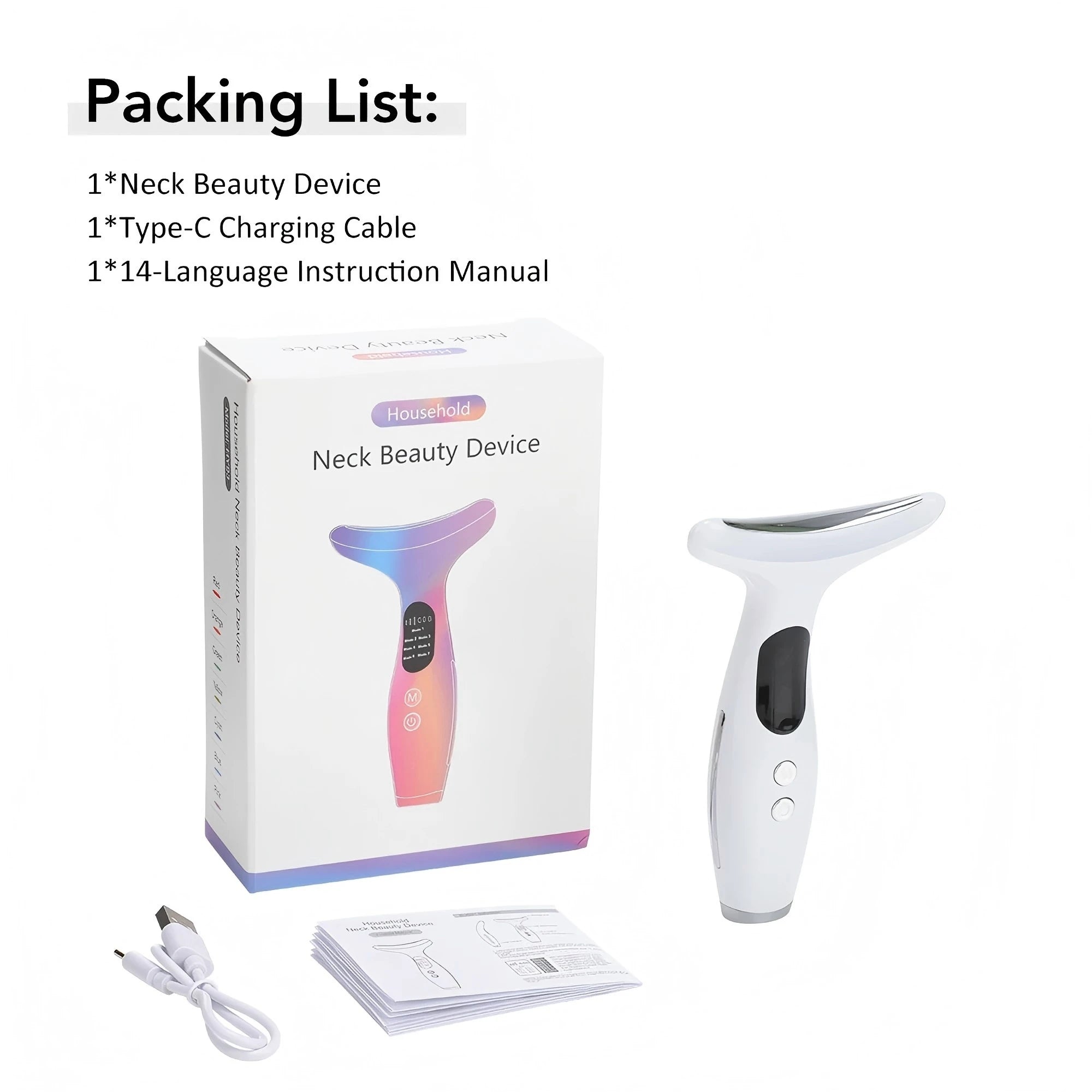 LED Neck Beauty Device EMS Facial Lifting and Skin Tightening Massager - 13