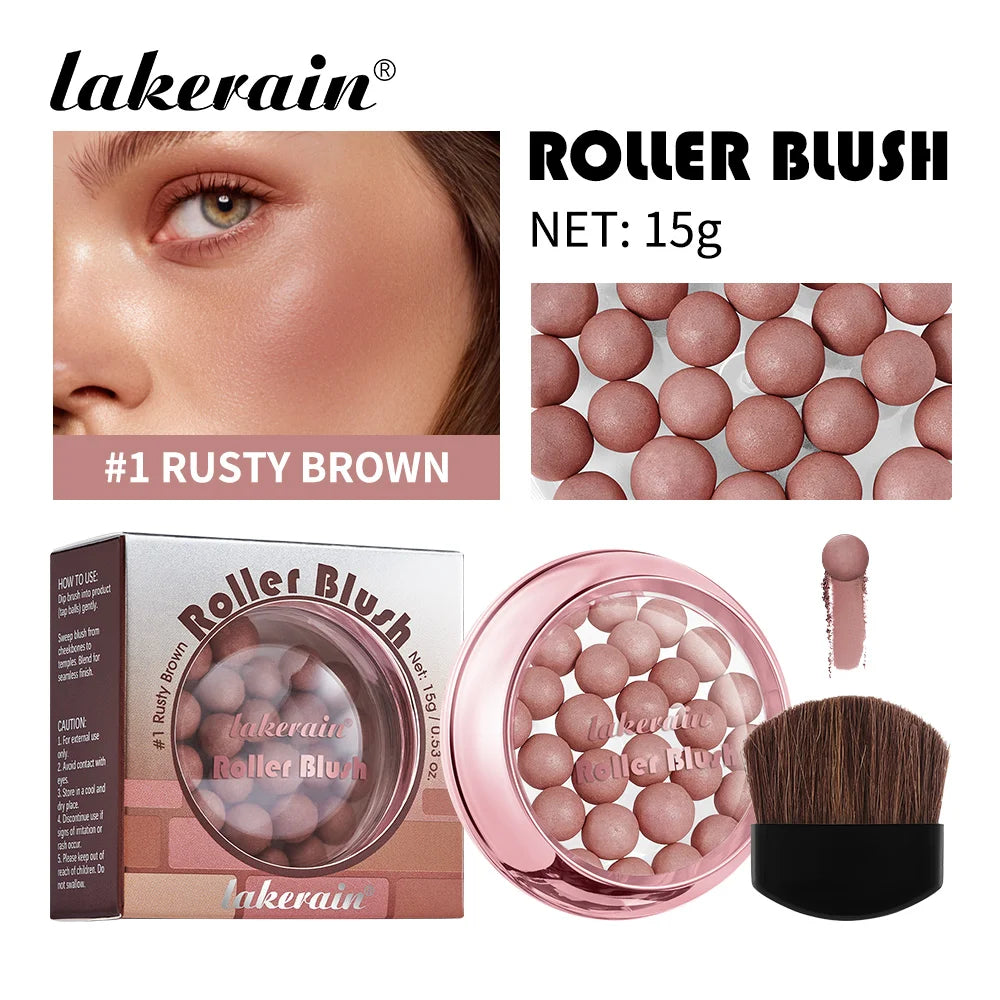 Roller Blush Spherical Powder Beads Shimmer Face Makeup Blusher - 25