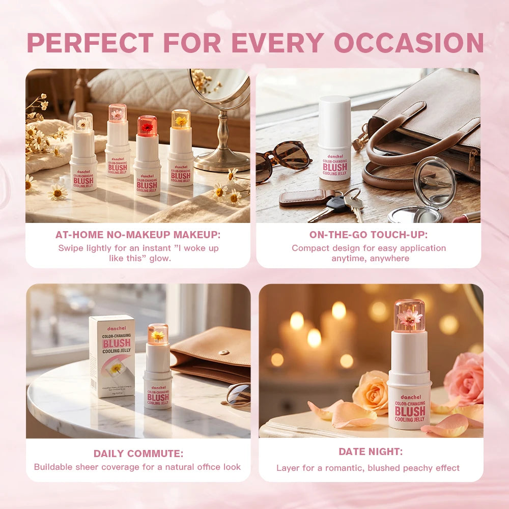Color Changing Jelly Blush Stick pH Adaptive Cheek and Lip Tint
