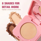 Foundation Stick and Pressed Powder Makeup Set with Cosmetic Pouch