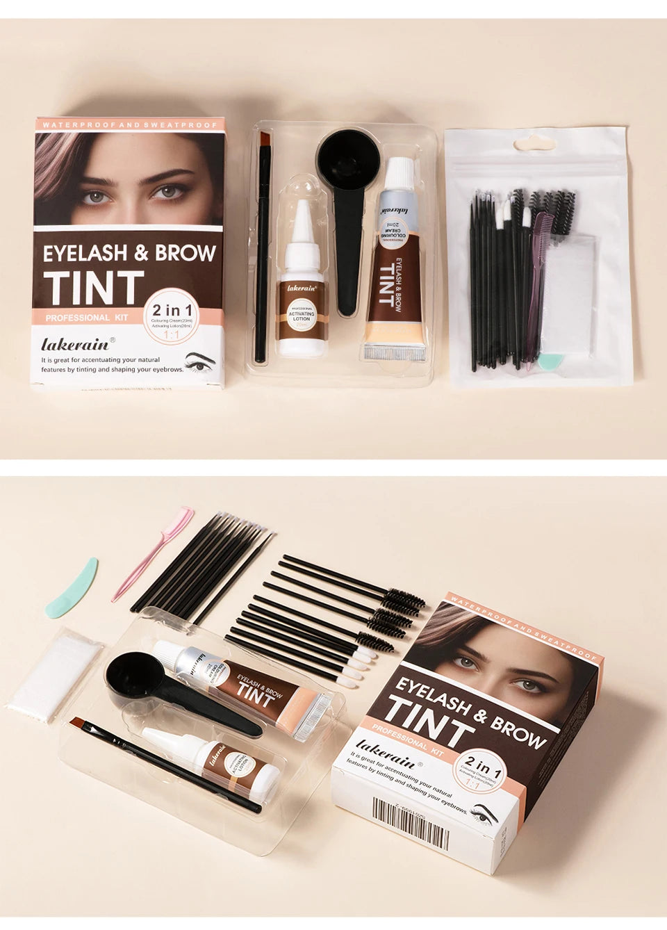 Eyelash and Brow Tint Kit Waterproof Eyebrow Dyeing Set