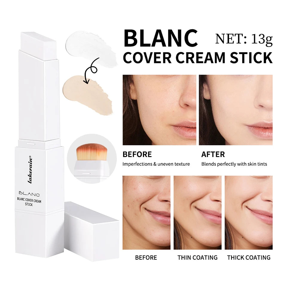 Cream Foundation Stick with Built-in Brush Makeup Base