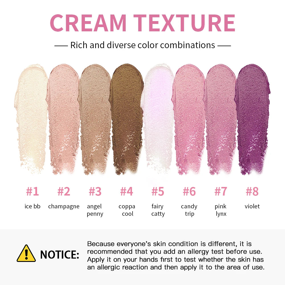 Cream Highlighter Palette and Face Bronzer Makeup Set - 4