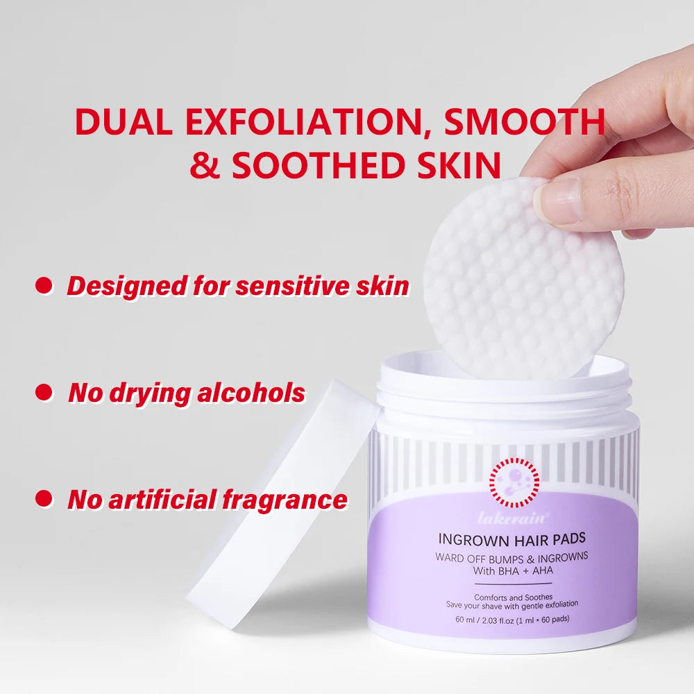Ingrown Hair Pads and Razor Bump Treatment Exfoliating Wipes