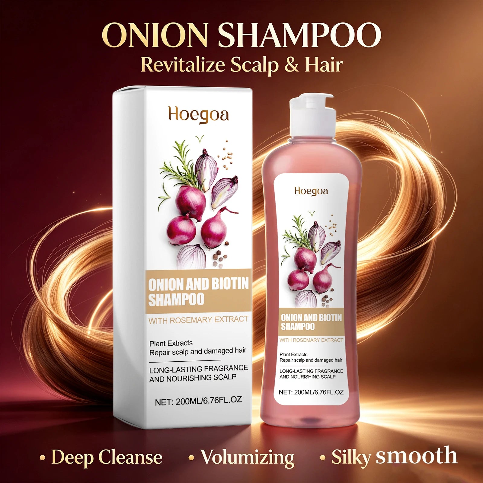 Onion and Biotin Shampoo Hair Repair and Growth Cleanser - 4