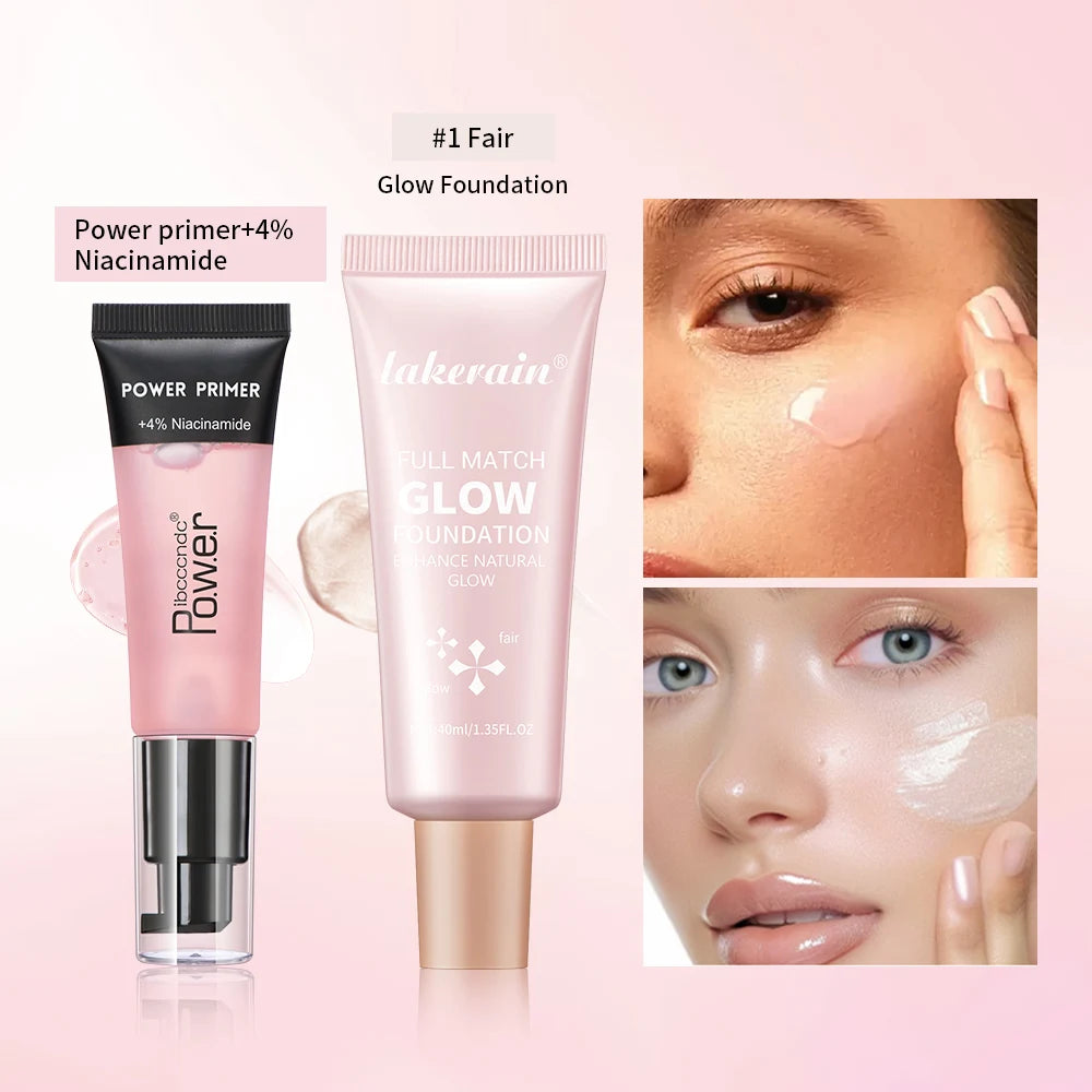 Power Primer and Glow Foundation Makeup Set Hydrating Face Cosmetics - 5