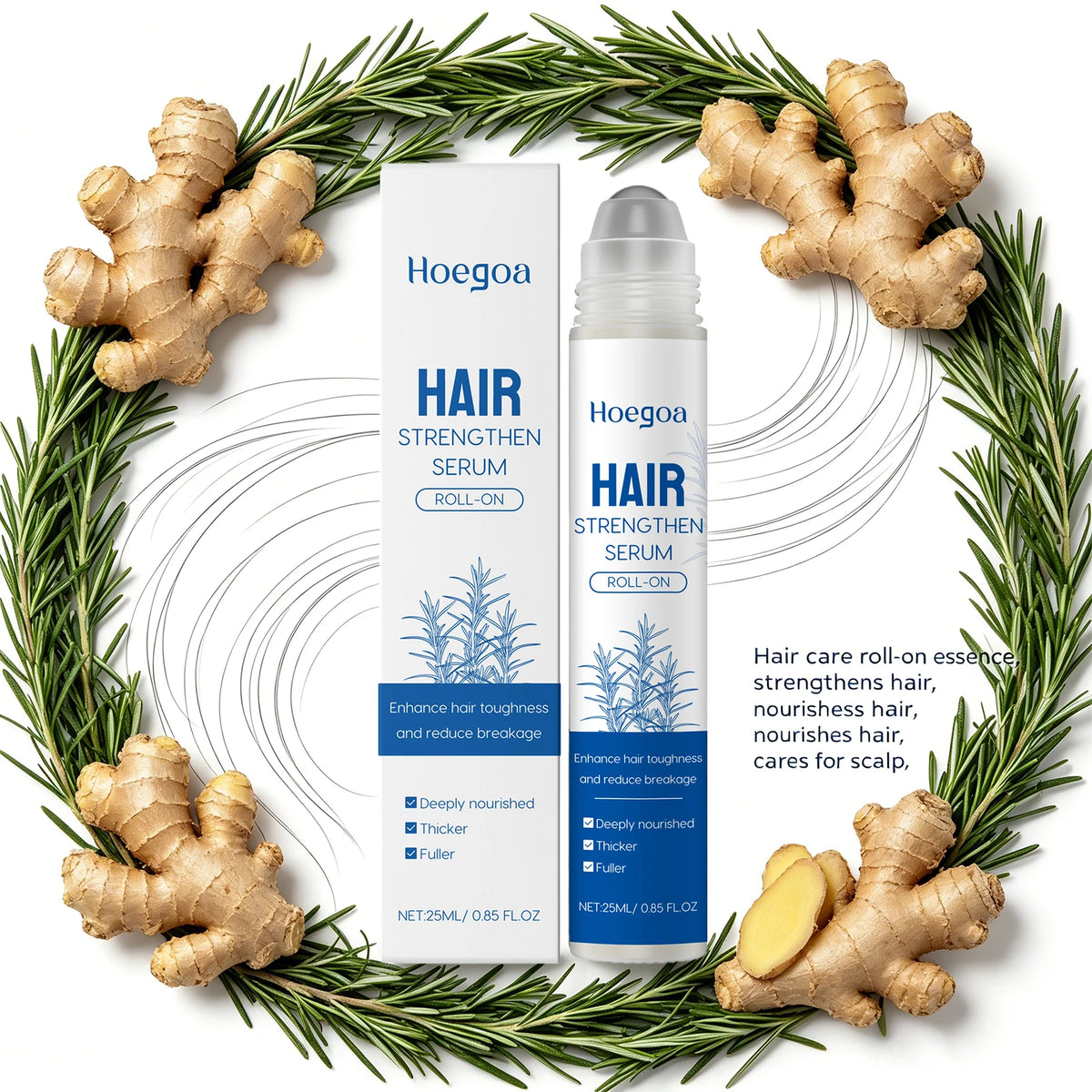 Hair Growth Serum Roll On Rosemary Hair Loss Treatment Oil