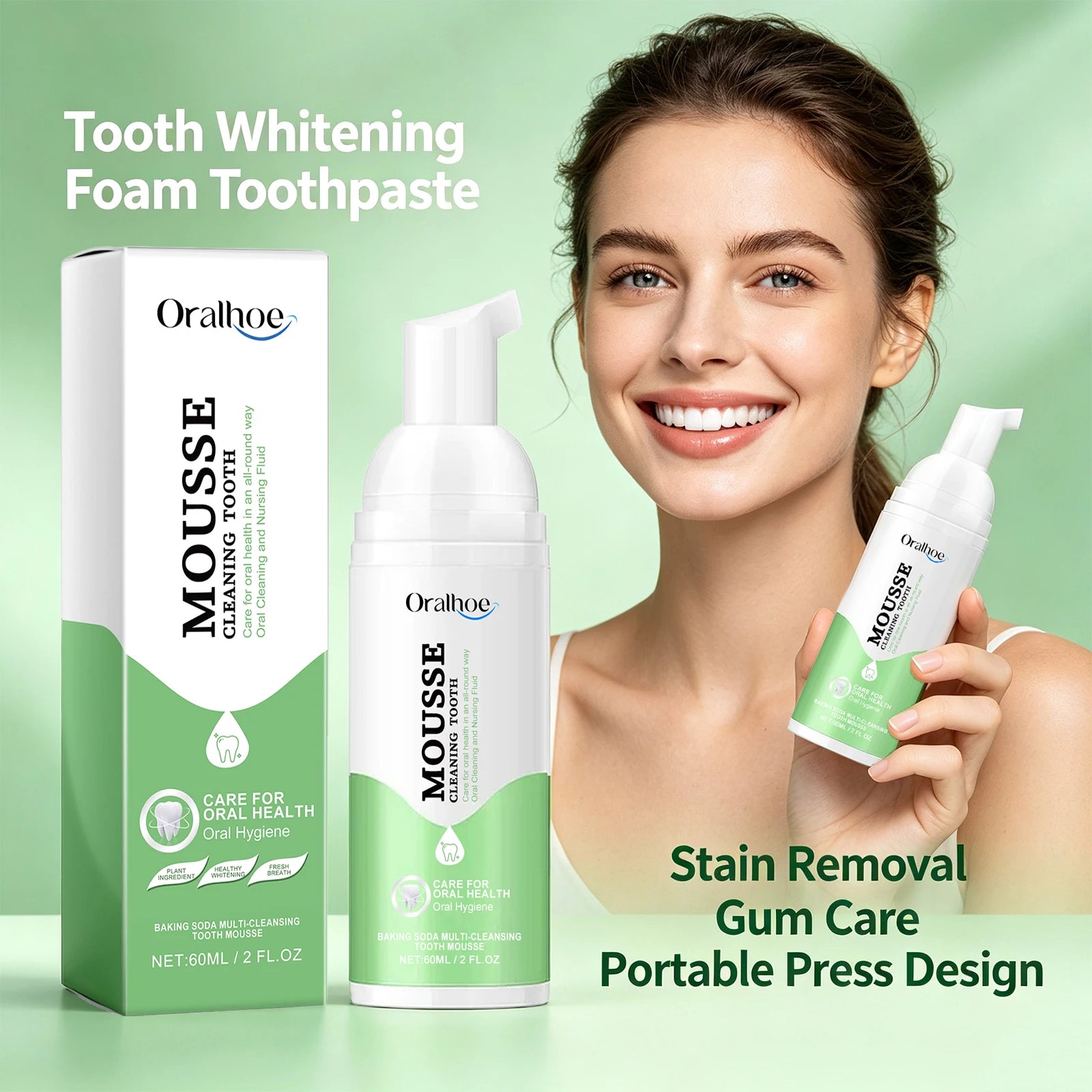 Whitening Foaming Toothpaste Teeth Cleaning Mousse - 2