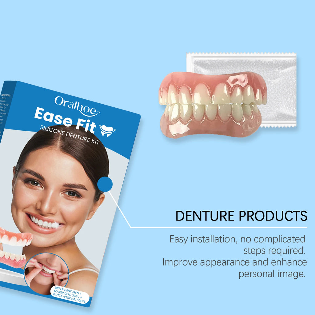 Full Denture Set Silicone False Teeth Veneers