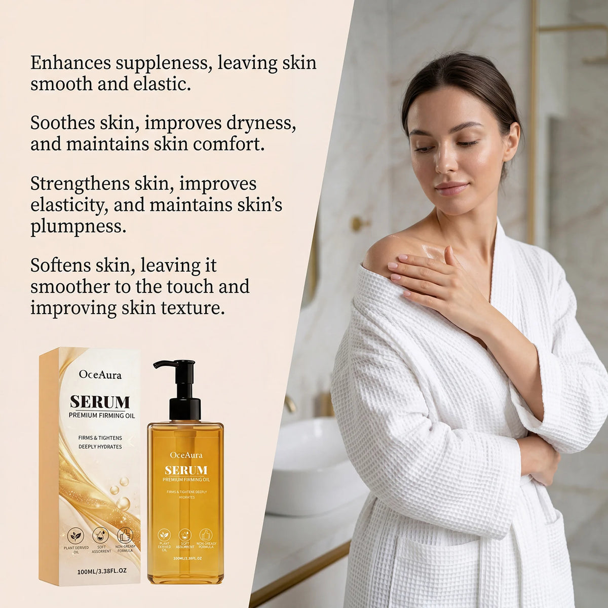 Firming Body Oil Skin Tightening Serum for Elasticity and Hydration