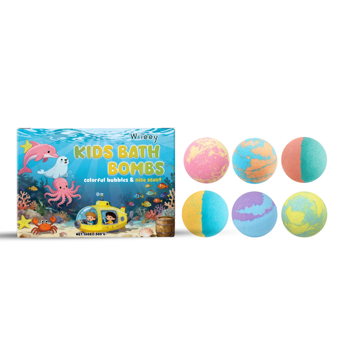 Kids Bath Bomb Set Moisturizing Fizzy Bubble Balls for Children