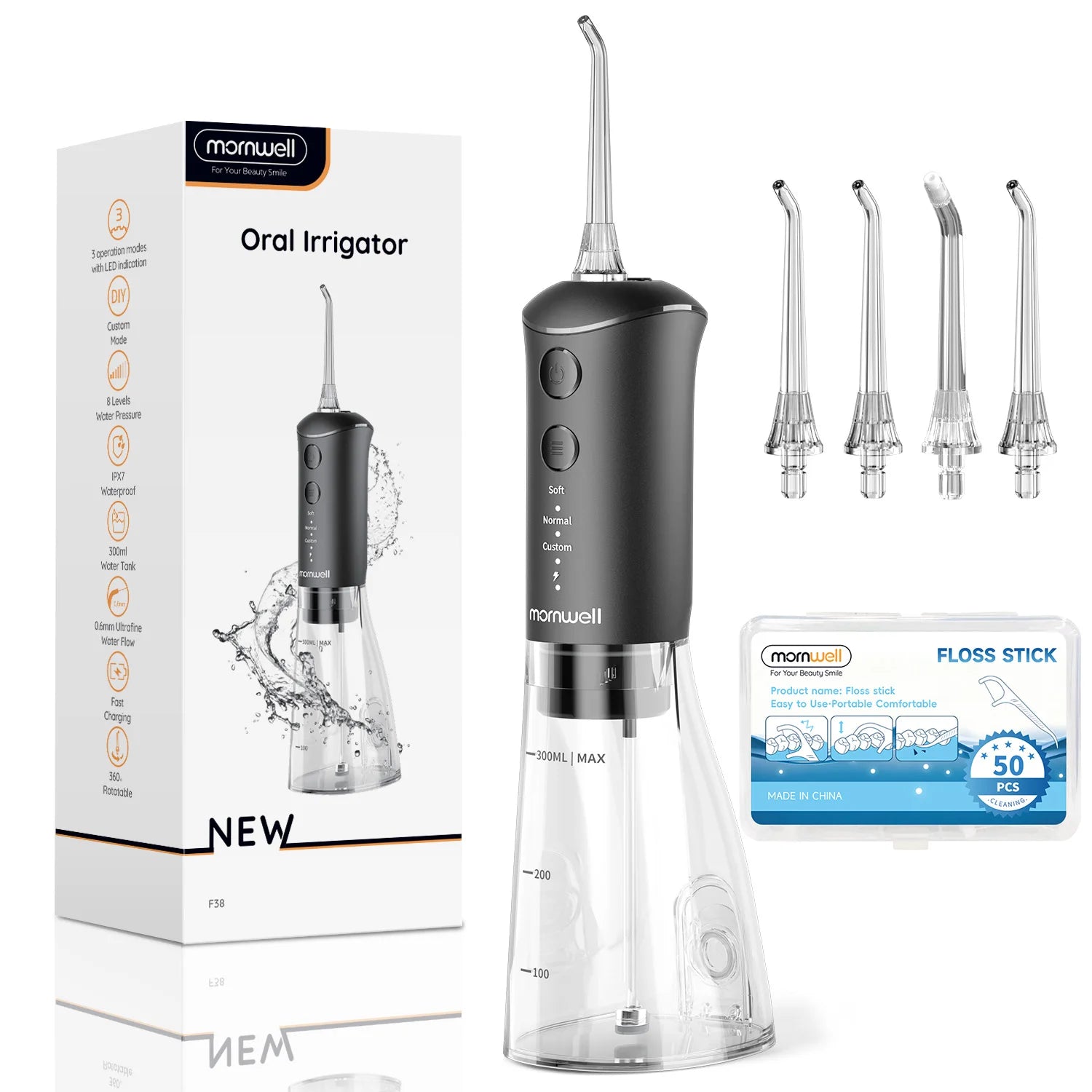 Portable Water Flosser Oral Irrigator Rechargeable Teeth Cleaner - 16
